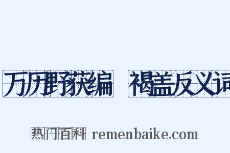 万历野获编·褐盖反义词是什么意思的图片